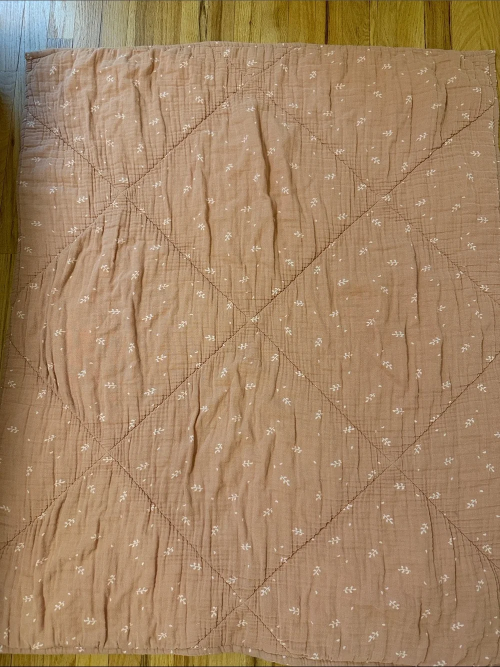 Soft Woven Dusty Rose Quilted Crib Quilt
